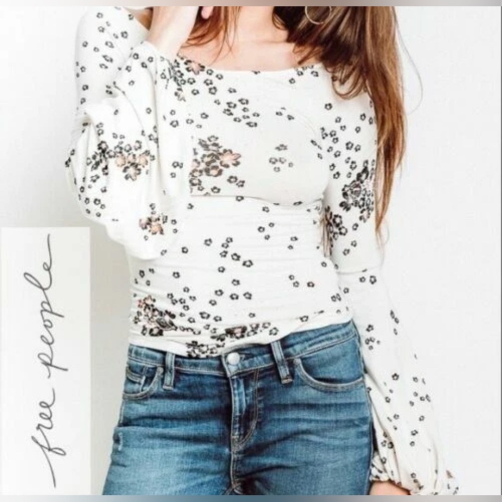 Free People Boho - Festival Floral Puff Balloon Long Sleeve Women’s Size Medium